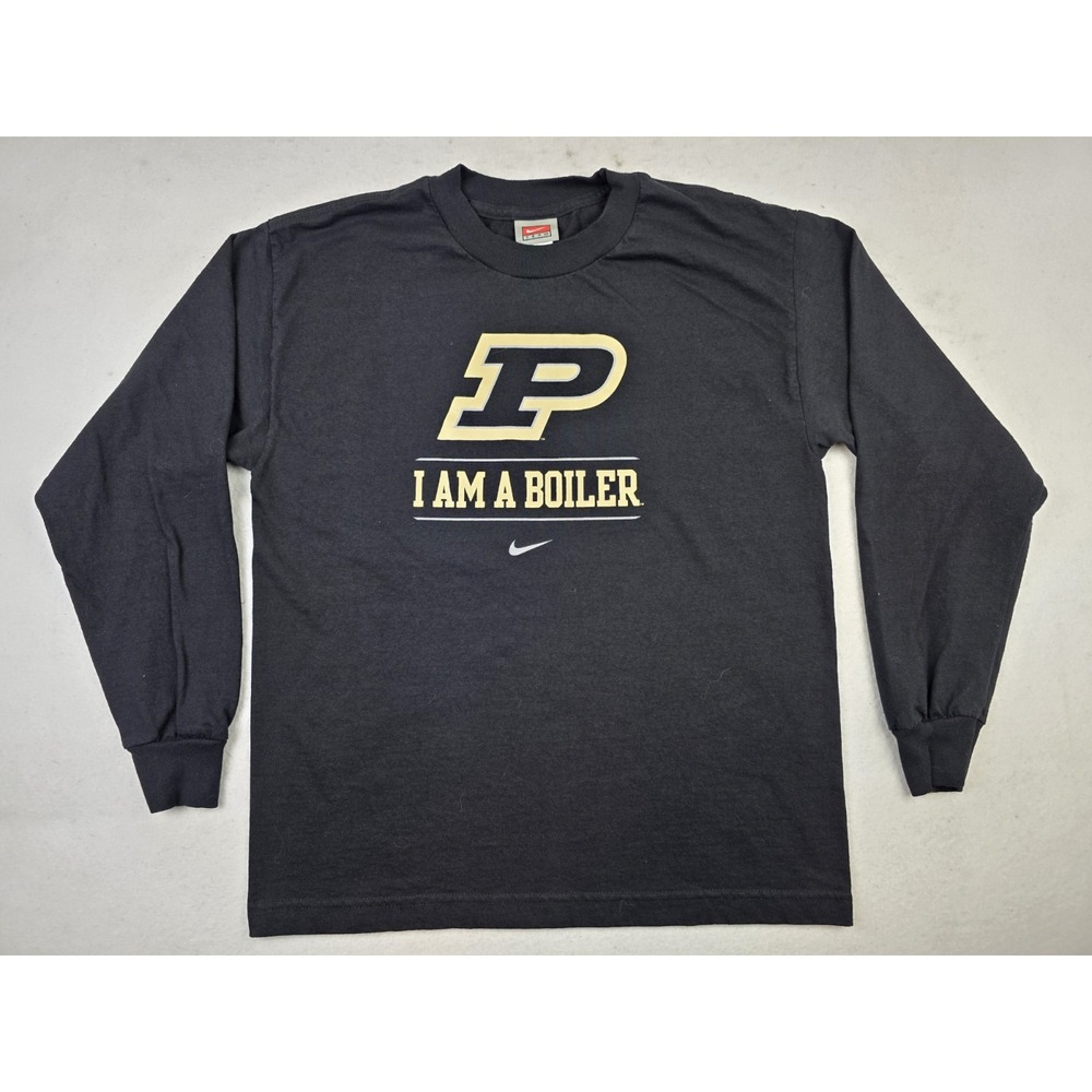 Vintage‎ Team Nike Purdue University Black Long Sleeve I Am A Boiler Youth XL
